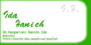 ida hanich business card